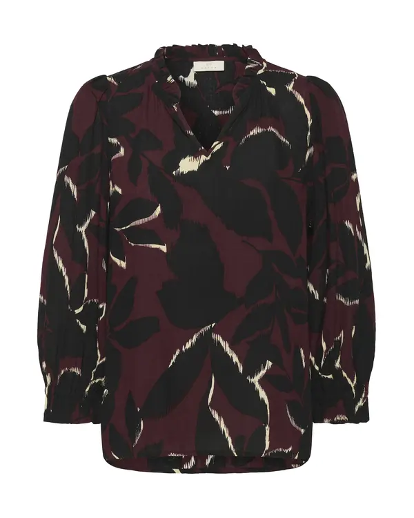 Kaffe Kaffe Bluza 'Linda'  kremna / merlot / črna