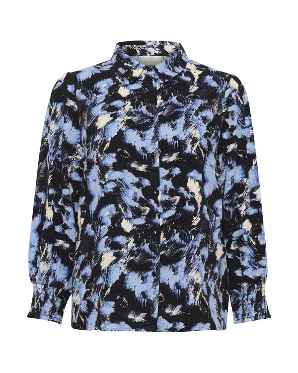 Kaffe Kaffe Bluza 'Lura'  nebeško modra / črna / off-bela