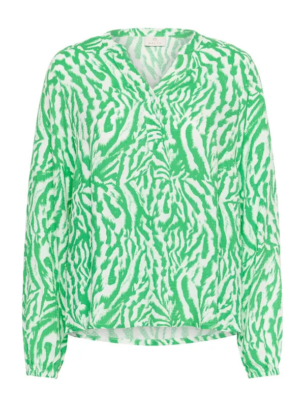 Kaffe Kaffe Bluza 'Mathilde'  zelena / bela