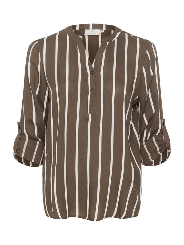 Kaffe Kaffe Bluza 'Stridy'  rjava / bela