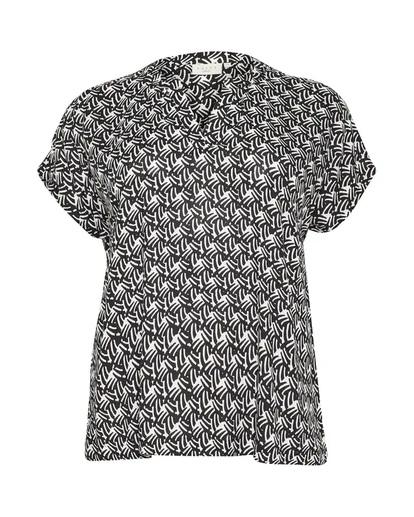 KAFFE CURVE KAFFE CURVE Bluza 'Anny'  črna / bela