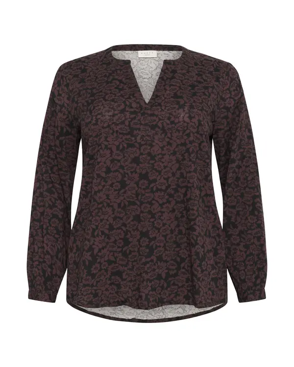 KAFFE CURVE KAFFE CURVE Bluza 'Bella'  temno rjava / črna