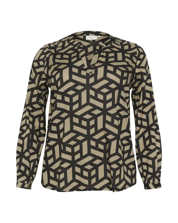 KAFFE CURVE KAFFE CURVE Bluza 'Jalu'  siva / črna