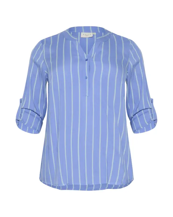 KAFFE CURVE KAFFE CURVE Bluza 'KC Sida'  svetlo modra / bela