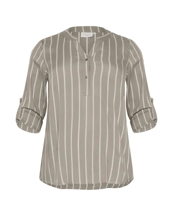 KAFFE CURVE KAFFE CURVE Bluza 'KC Sida'  svetlo siva / bela