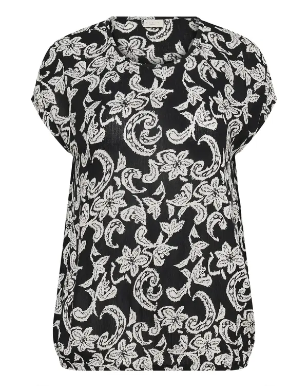 KAFFE CURVE KAFFE CURVE Bluza 'KCAmi'  črna / bela