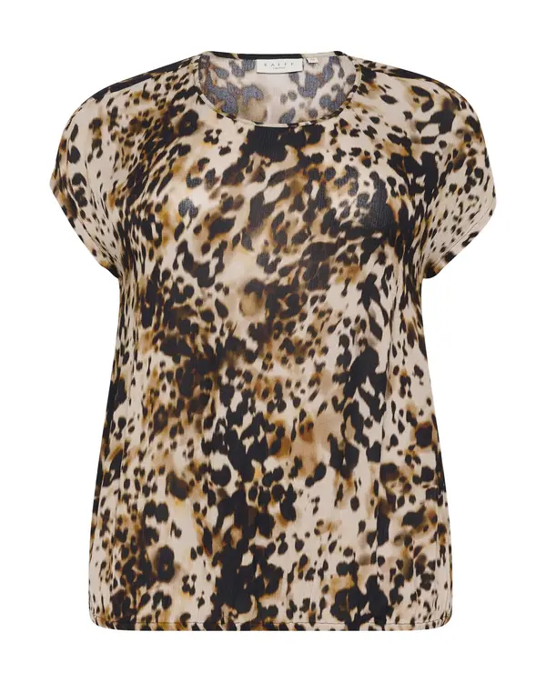 KAFFE CURVE KAFFE CURVE Bluza 'KCAmi'  rjava / kapučino / temno rjava / črna