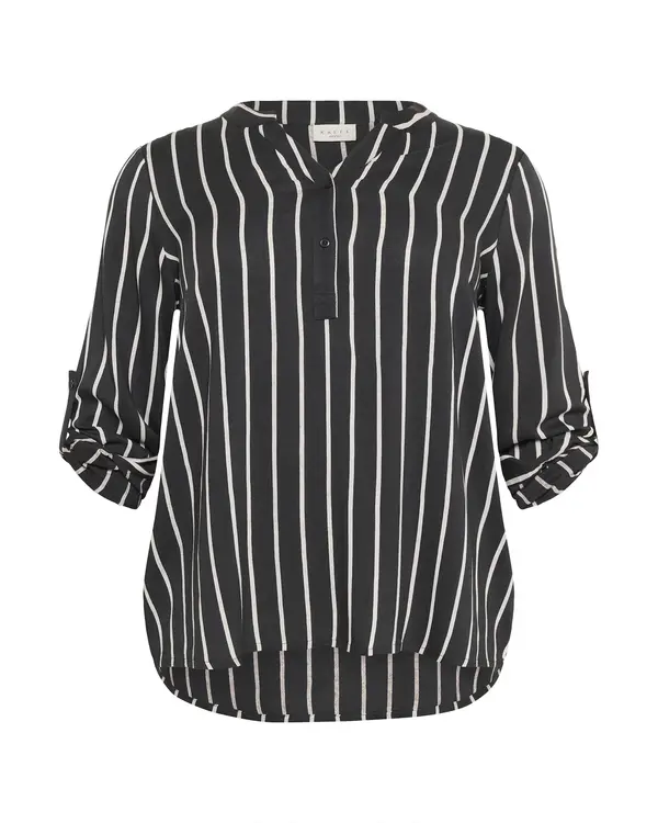 KAFFE CURVE KAFFE CURVE Bluza 'KCSida'  črna / bela