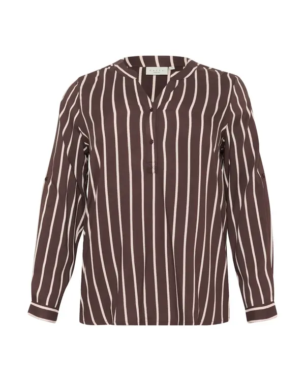 KAFFE CURVE KAFFE CURVE Bluza 'KCSida'  ecru / temno rjava
