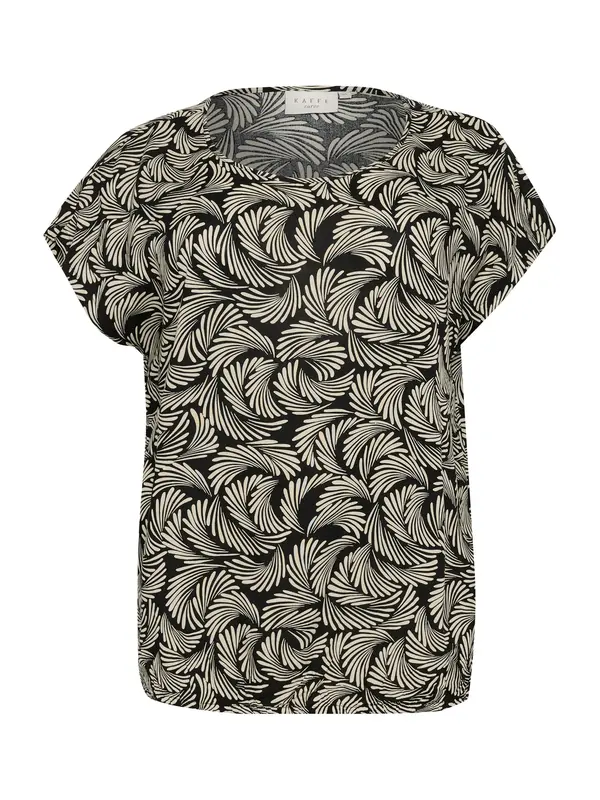 KAFFE CURVE KAFFE CURVE Bluza 'KCSonna Stanley'  ecru / črna