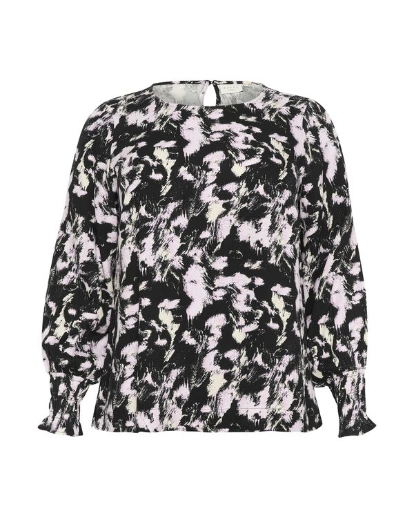 KAFFE CURVE KAFFE CURVE Bluza 'Lurana'  črna / bela