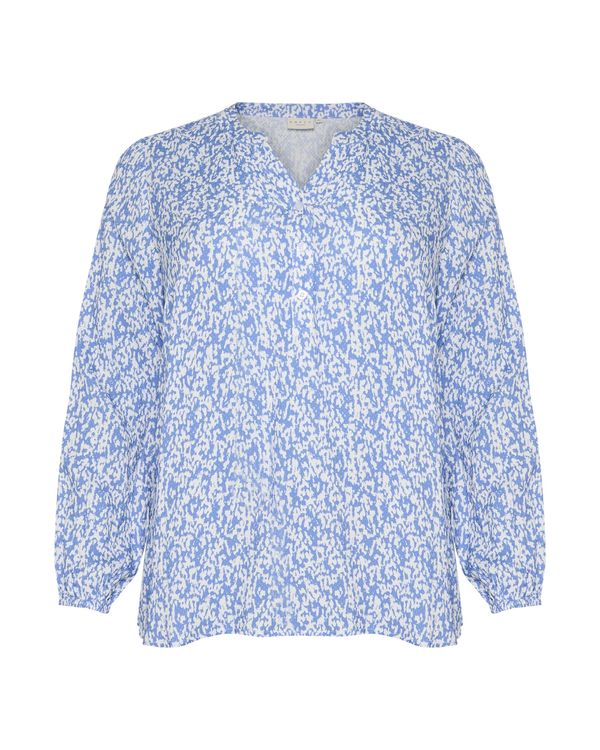 KAFFE CURVE KAFFE CURVE Bluza 'Mahlena'  nebeško modra / pegasto bela