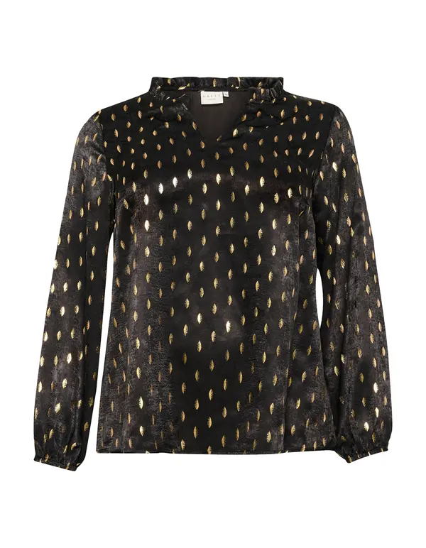 KAFFE CURVE KAFFE CURVE Bluza 'Sofia'  zlata / črna