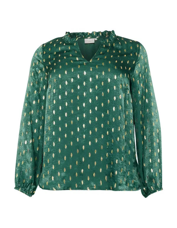 KAFFE CURVE KAFFE CURVE Bluza 'Sofia'  zlata / smaragd