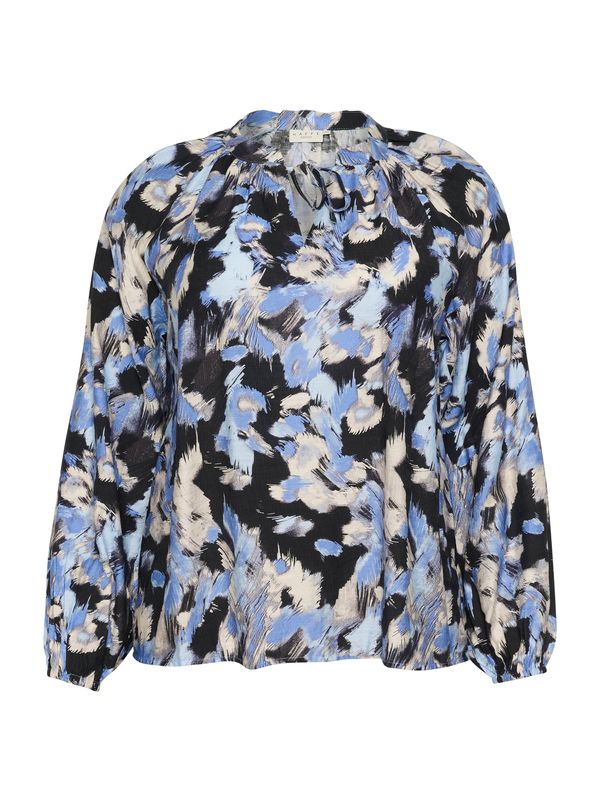 KAFFE CURVE KAFFE CURVE Bluza 'Toria'  pesek / kraljevo modra / svetlo modra / črna