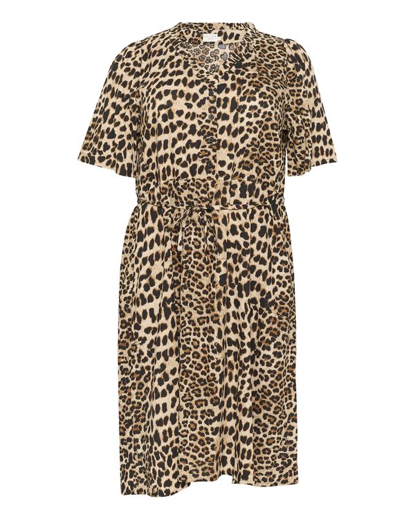 KAFFE CURVE KAFFE CURVE Dolga srajca 'Arinay'  pesek / karamel / črna