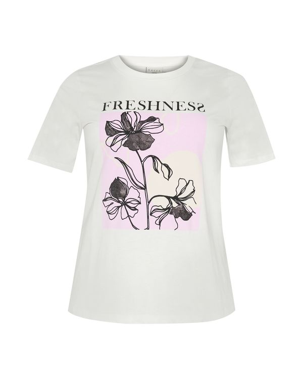 KAFFE CURVE KAFFE CURVE Majica 'Crie'  svetlo lila / črna / bela