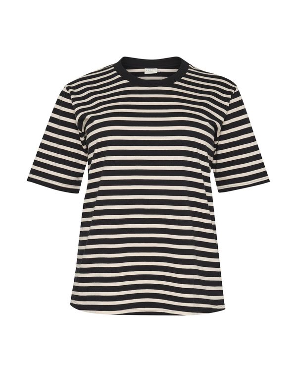 KAFFE CURVE KAFFE CURVE Majica 'Lorana'  črna / bela