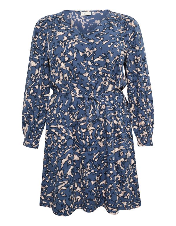 KAFFE CURVE KAFFE CURVE Obleka 'Vella'  kremna / golobje modra / temno modra / greige