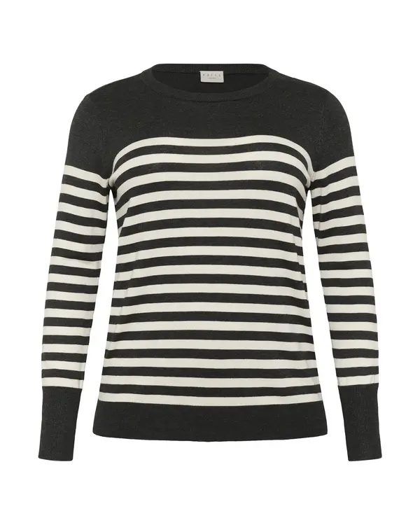 KAFFE CURVE KAFFE CURVE Pulover 'Lizzy'  antracit / bela