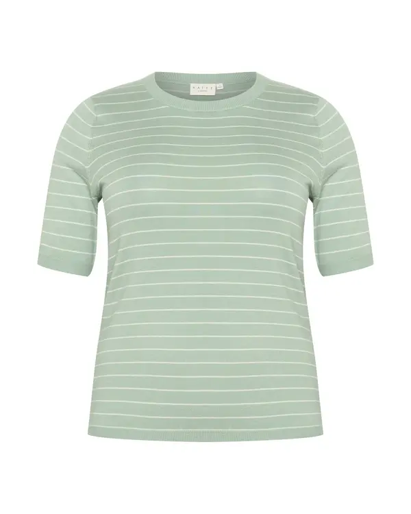 KAFFE CURVE KAFFE CURVE Pulover 'Malia'  pastelno zelena / bela
