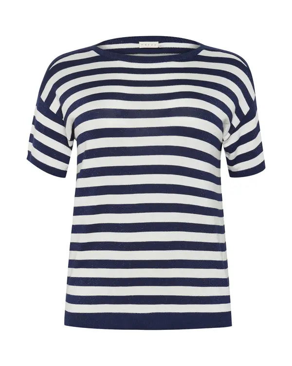 KAFFE CURVE KAFFE CURVE Pulover 'Regitta'  marine / bela