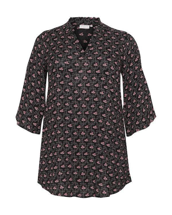 KAFFE CURVE KAFFE CURVE Tunika 'Amy'  temno roza / črna / bela