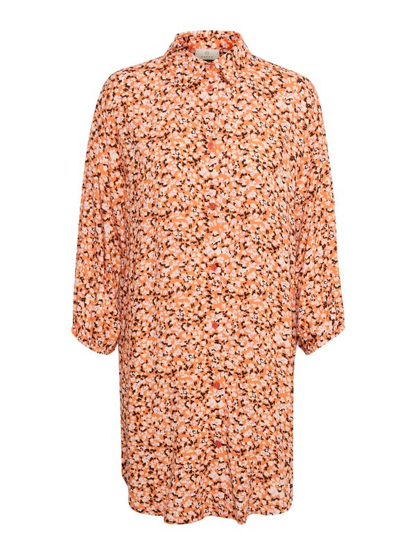 Kaffe Kaffe Dolga srajca 'Somia'  svetlo bež / sivka / oranžna / črna