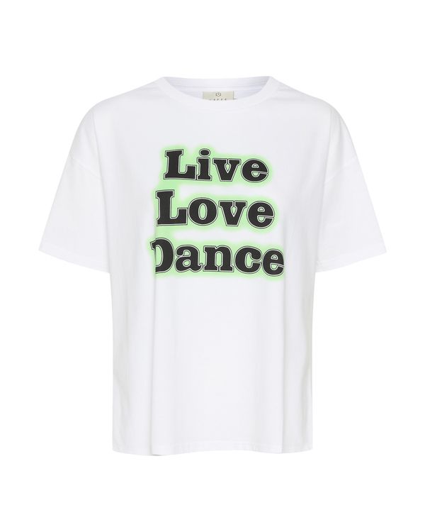 Kaffe Kaffe Majica 'Ellen'  svetlo zelena / črna / bela