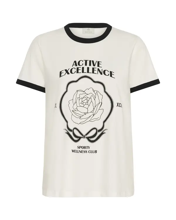 Kaffe Kaffe Majica 'Flora'  črna / naravno bela