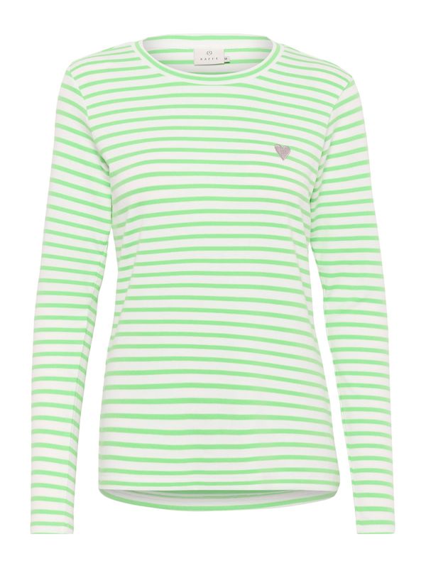 Kaffe Kaffe Majica 'Liddy'  travnato zelena / bela