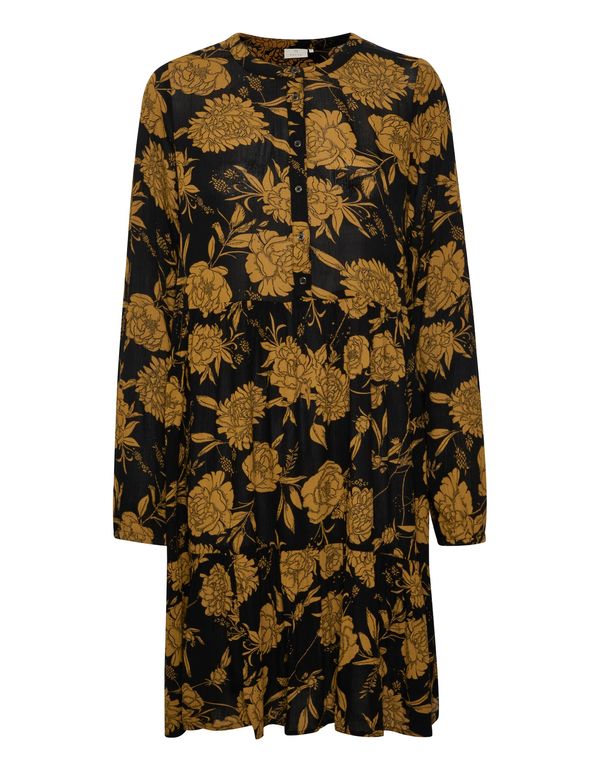 Kaffe Kaffe Obleka 'Evity'  gorčica / črna