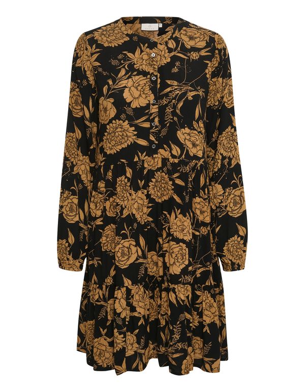 Kaffe Kaffe Obleka 'Evity'  svetlo rjava / črna