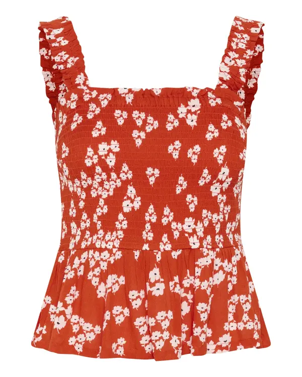 Kaffe Kaffe Top 'Amber'  rdeča / črna / bela