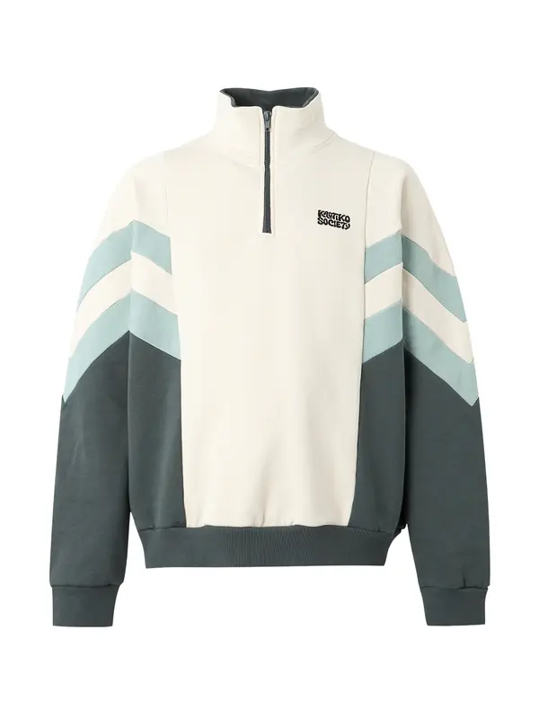 Kaotiko Kaotiko Majica 'CLARK'  slonovina / pastelno zelena / temno zelena / črna
