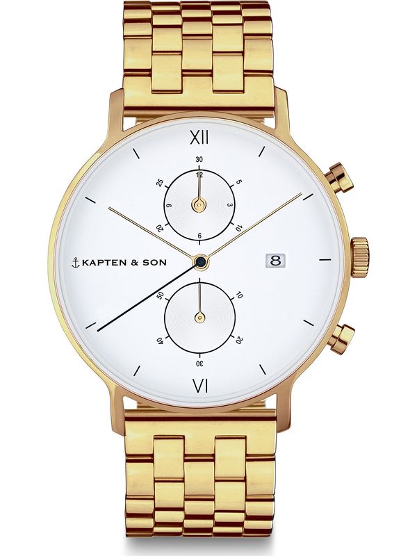 Kapten & Son Kapten & Son Analogna ura 'Chrono Small Gold Steel'  zlata