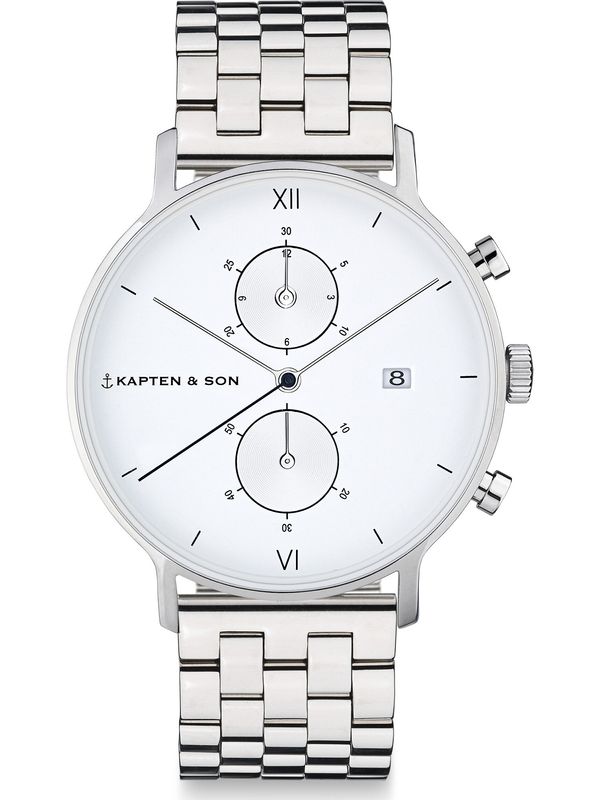 Kapten & Son Kapten & Son Analogna ura 'Chrono Small Silver Steel'  srebrna