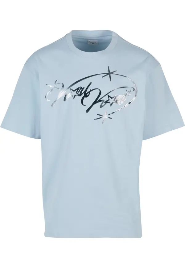 Karl Kani Karl Kani Majica 'Authentic Star'  svetlo modra / srebrna