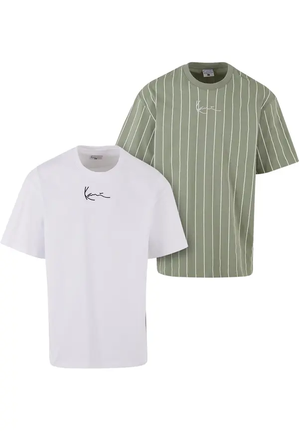 Karl Kani Karl Kani Majica 'Small Signature Essential'  zelena / bela