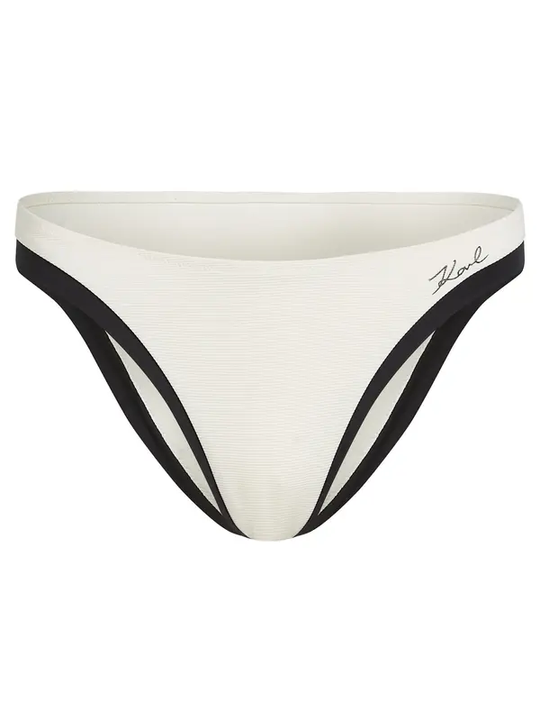 Karl Lagerfeld Karl Lagerfeld Bikini hlačke  kremna / črna