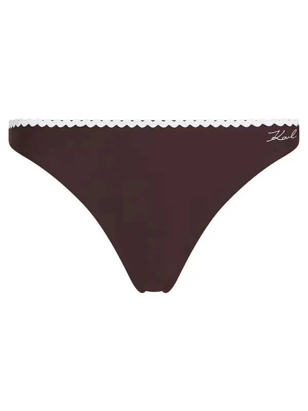 Karl Lagerfeld Karl Lagerfeld Bikini hlačke  temno rjava / bela