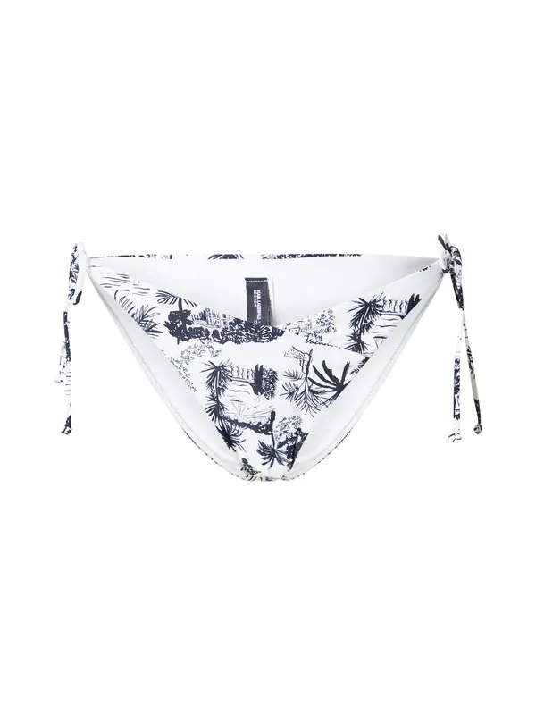 Karl Lagerfeld Karl Lagerfeld Bikini hlačke 'VACANCES DE KARL'  črna / bela