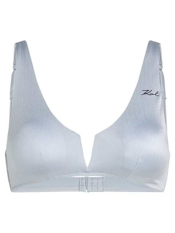 Karl Lagerfeld Karl Lagerfeld Bikini zgornji del ' Dna Shiny Rib Bandeau '  srebrno-siva