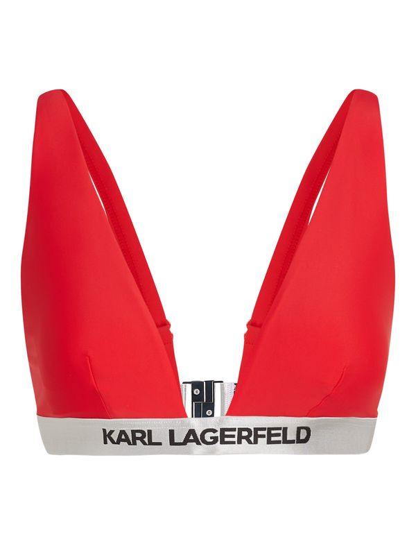 Karl Lagerfeld Karl Lagerfeld Bikini zgornji del  svetlo siva / rdeča / črna