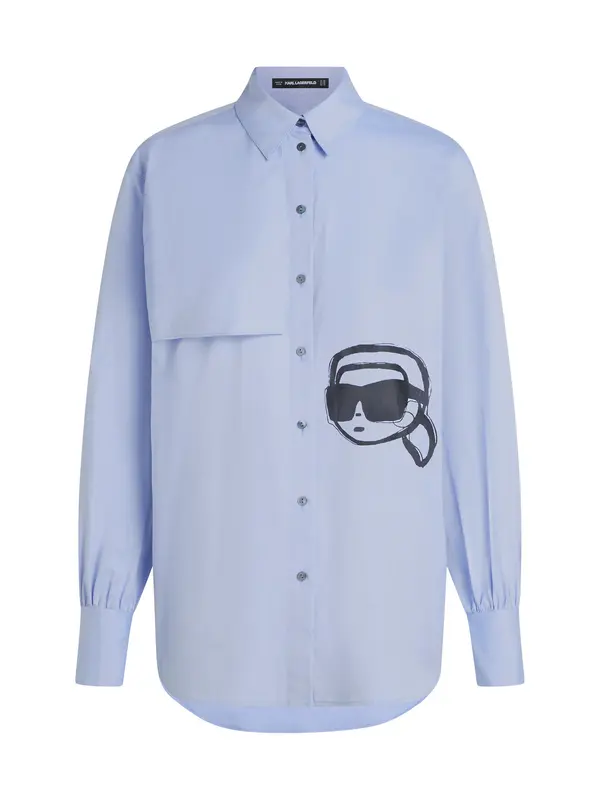 Karl Lagerfeld Karl Lagerfeld Bluza  svetlo modra / črna