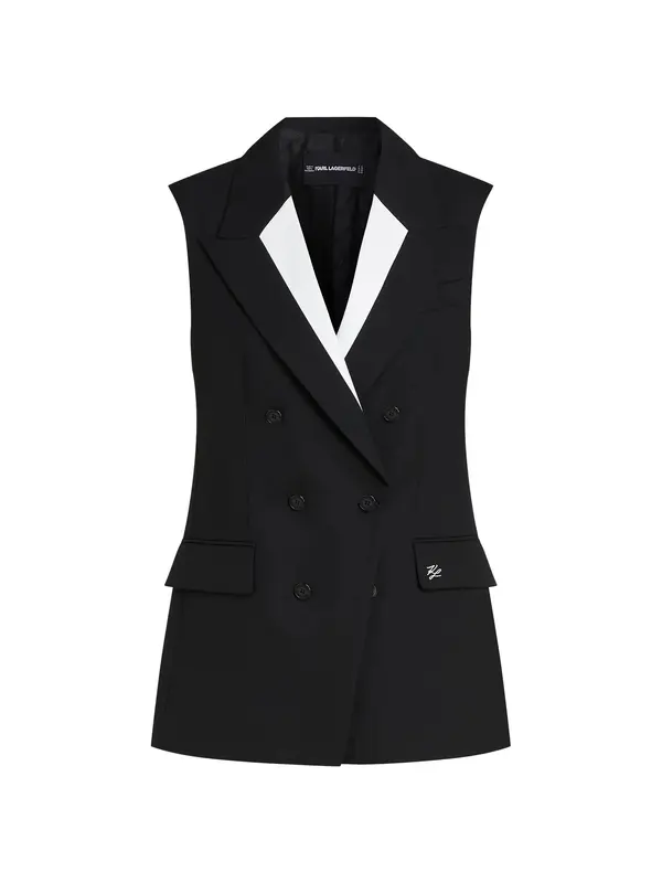 Karl Lagerfeld Karl Lagerfeld Brezrokavnik  črna / bela