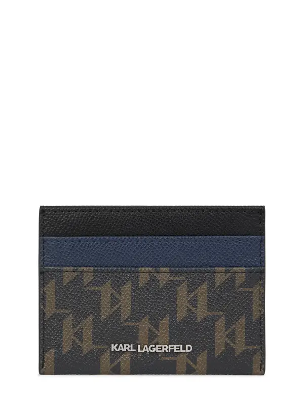 Karl Lagerfeld Karl Lagerfeld Etui 'Monogram'  modra / rjava / svetlo rjava / črna