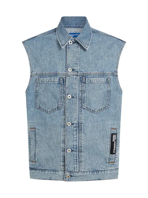 KARL LAGERFELD JEANS KARL LAGERFELD JEANS Brezrokavnik  moder denim