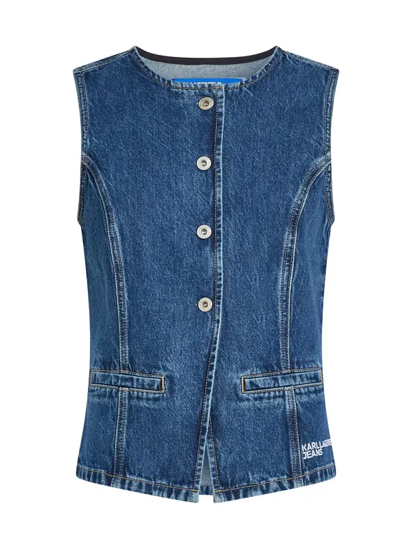 KARL LAGERFELD JEANS KARL LAGERFELD JEANS Brezrokavnik  temno modra