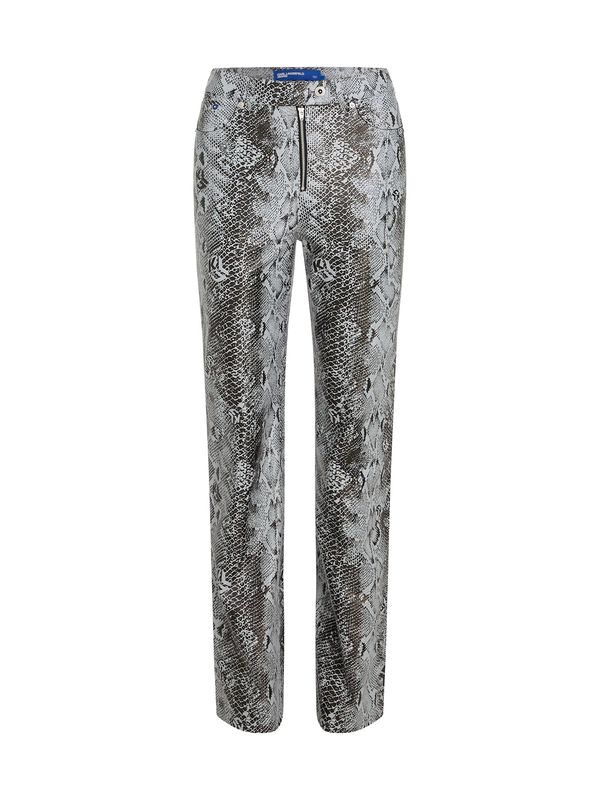 KARL LAGERFELD JEANS KARL LAGERFELD JEANS Hlače 'Snake'  siva / črna